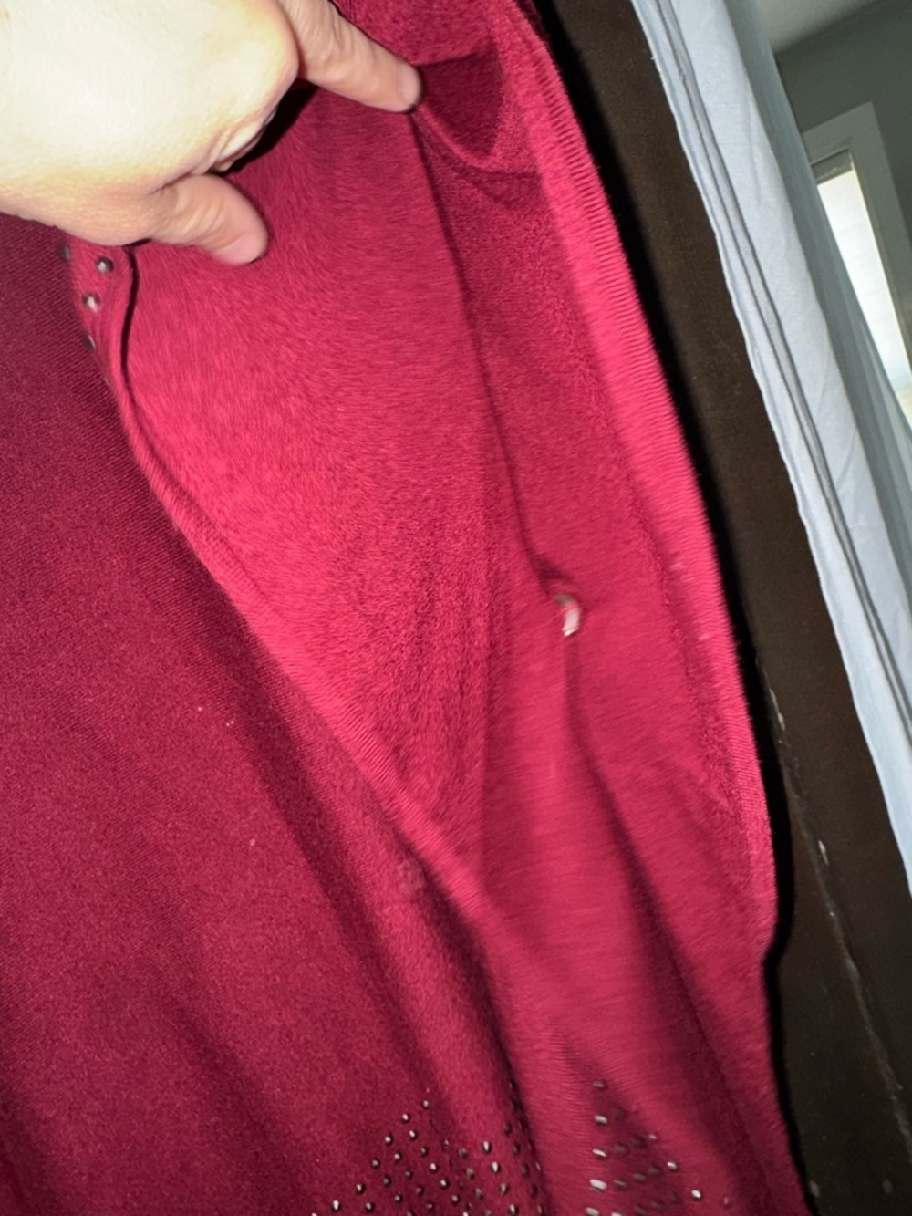 Sioni Maroon Embellished Knit Poncho - Picture 4 of 12